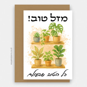 כרטיס ברכה עציצים